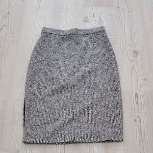 Zang Toi Black and White Tweed Pencil Skirt